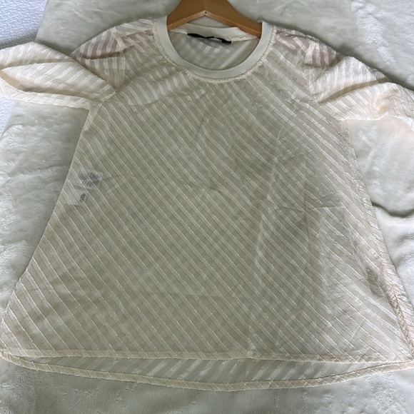 Rachel Cream Sheer Long Sleeve Blouse NWT - Picture 4 of 9